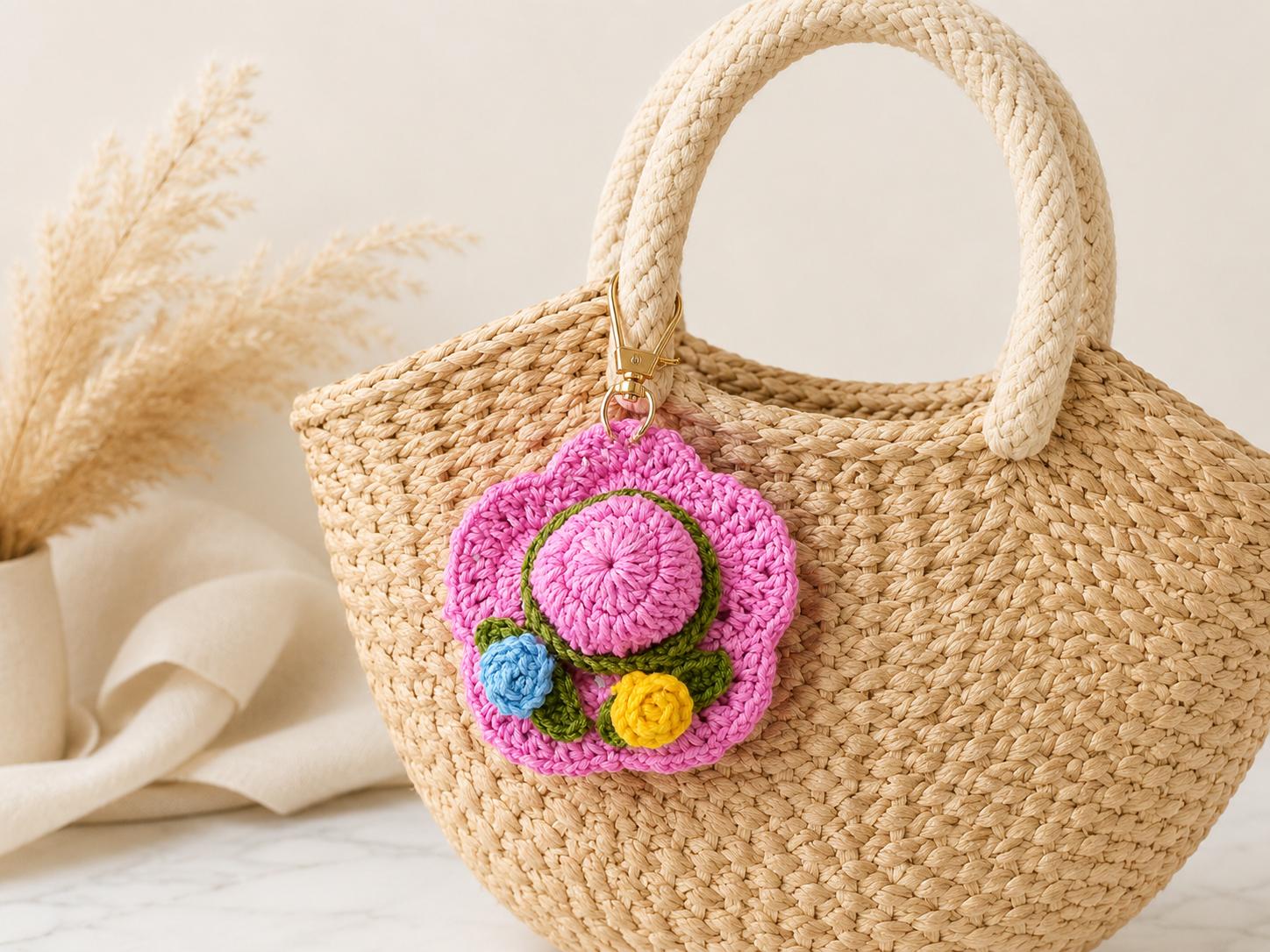 Crochet Hat Keychain Pattern – Mini Hat Bag Charm | PDF + Video Tutorial