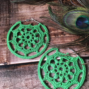 120. Hoop flower earrings