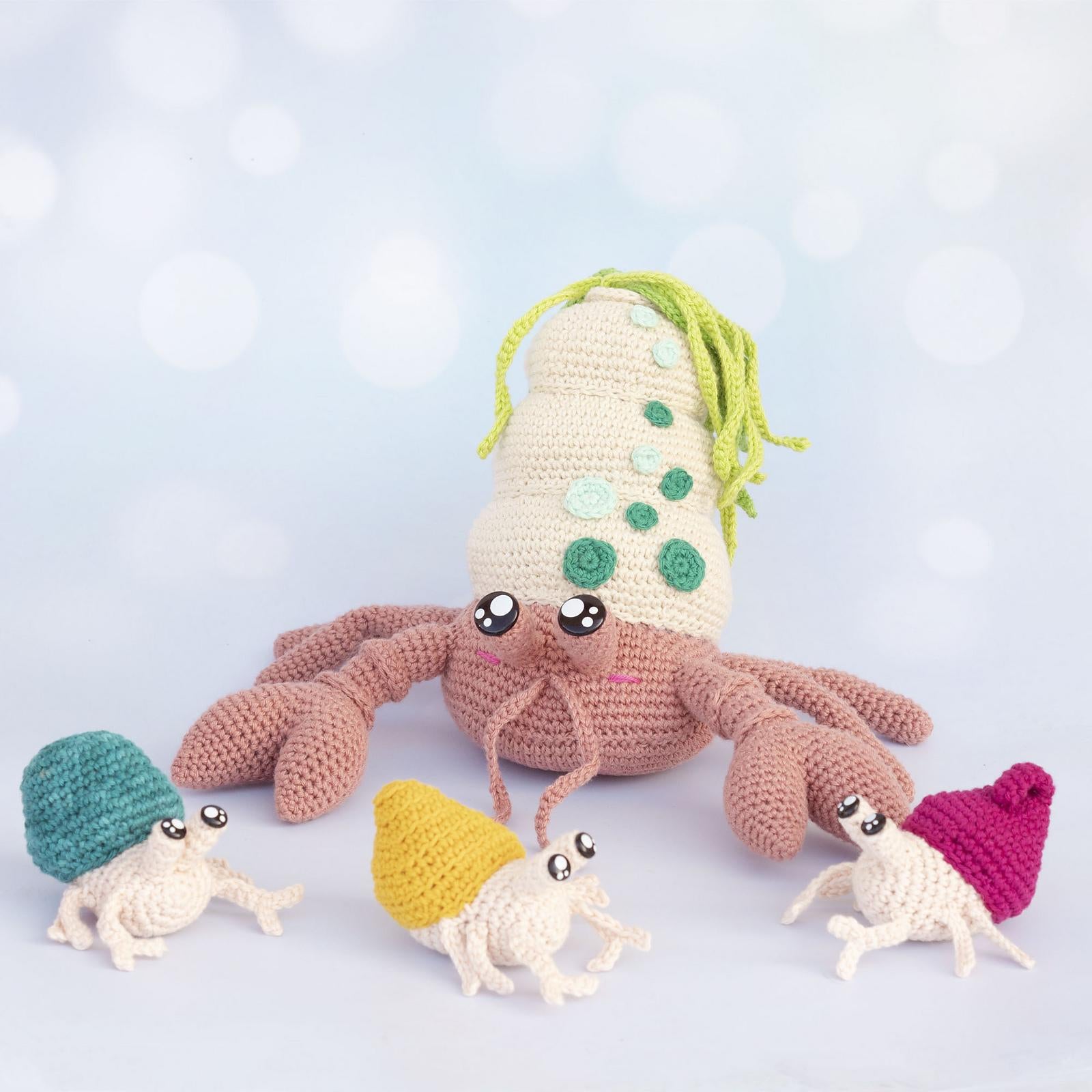 Hermit crab mom and her babies