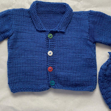 Shawl Edged cardigan and hat - birth -3yrs old