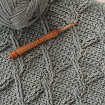 Aran Green Cables Blanket