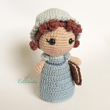 Jane Austen amigurumi doll - crochet pattern by Crochelandia
