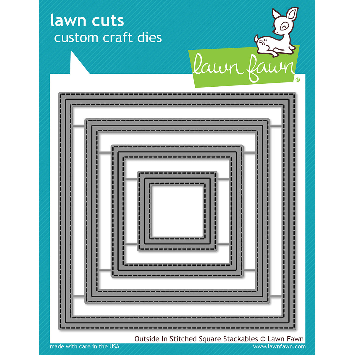 Lawn Fawn Lawn Cuts Custom Craft Stackables Dies - Outside In Stitched Square