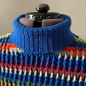 Rib Stripe Turtle Neck Sweater