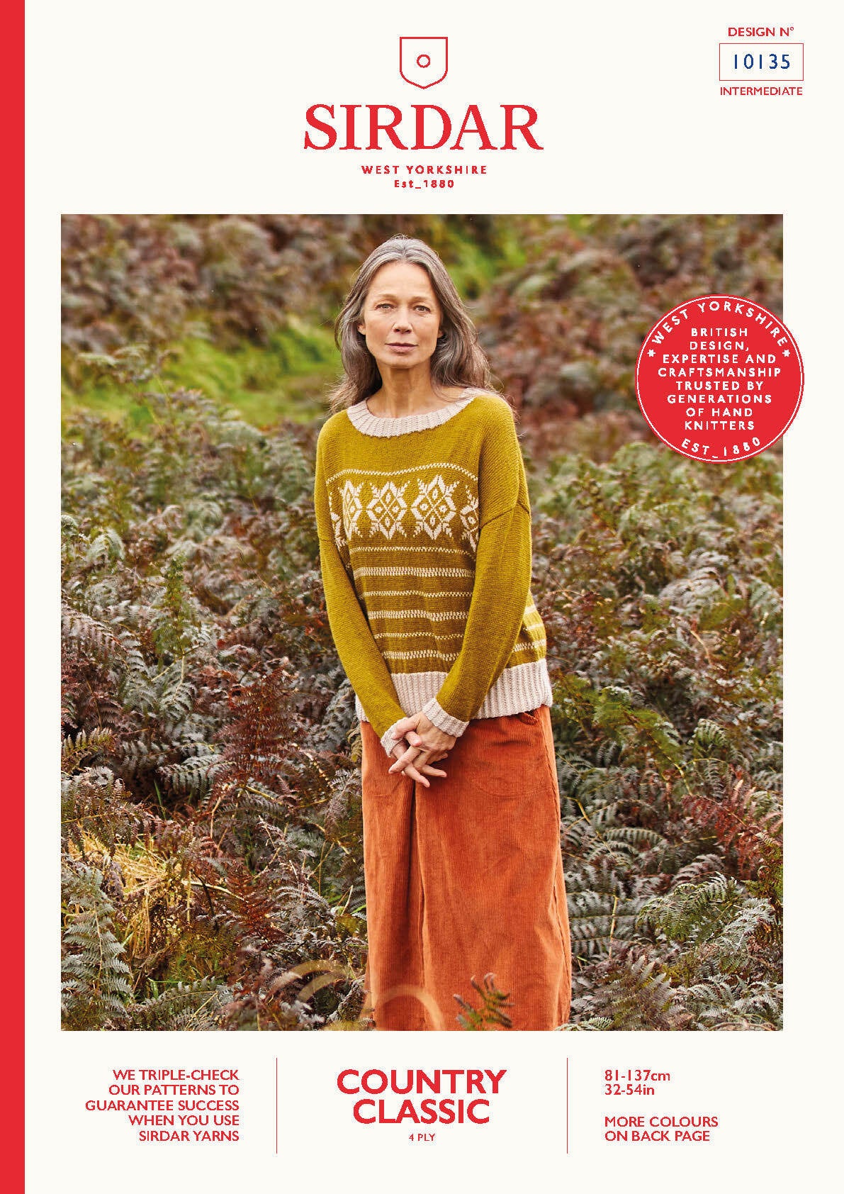 Ladies Fair Isle Sweater in Sirdar Country Classic 4 Ply - 10135 - Leaflet