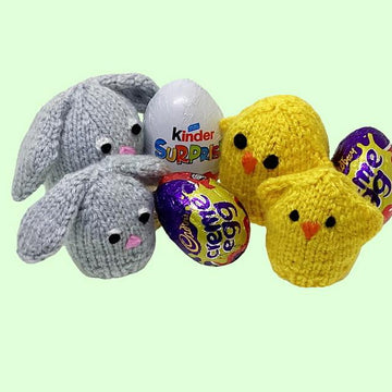 Chick, Bunny, Baskets for Easter chocolate eggs