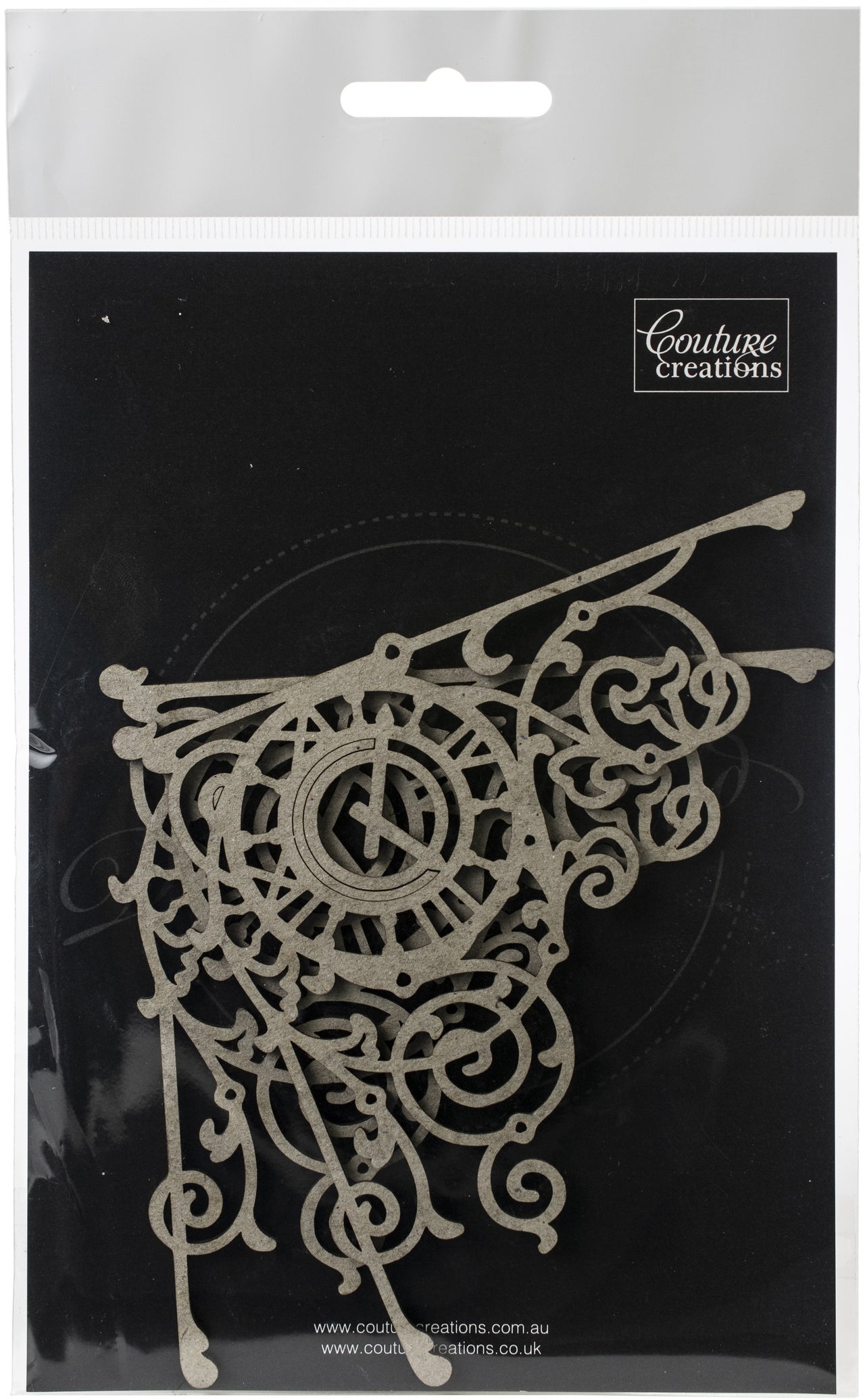 Artdeco Creations Couture Creations Gentlemans Emporium Chipboard 2/Pkg - Ticking Corner