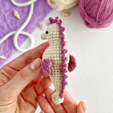Seahorse crochet pattern keychain Amigurumi sea animal mini toy Car hanging Crochet keyring bag charm