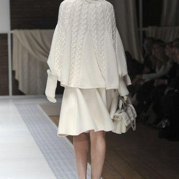 KNIT Cable Women PONCHO - Wool CAPE Sweater