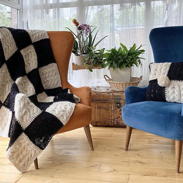 Chess Afghan and Two Cushion Covers