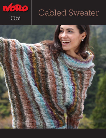 Cabled Sweater in Noro Obi