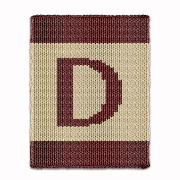 Letter D - Intarsia chart for finger knit blanket