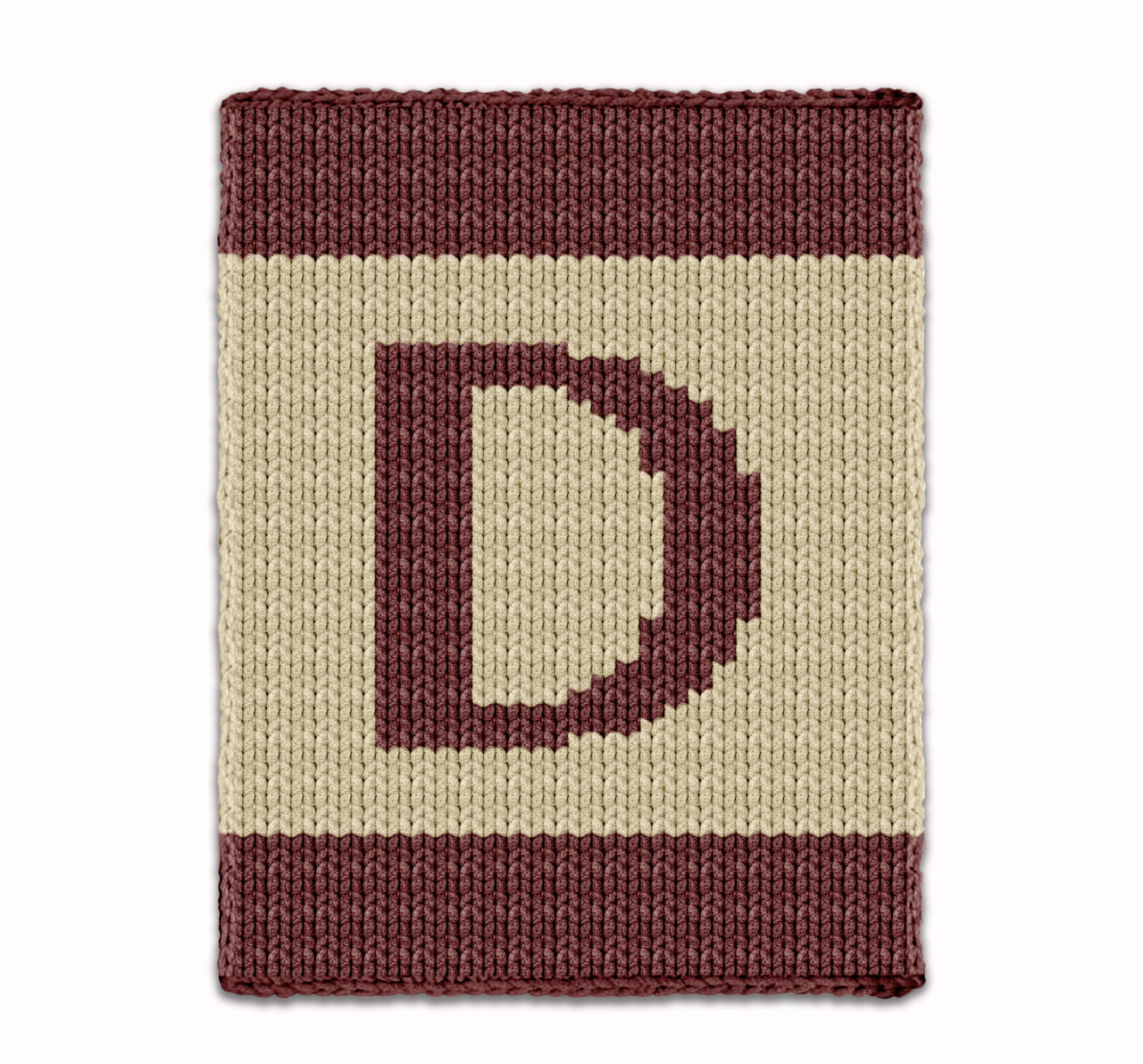 Letter D - Intarsia chart for finger knit blanket
