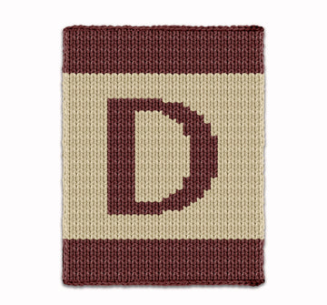 Letter D - Intarsia chart for finger knit blanket