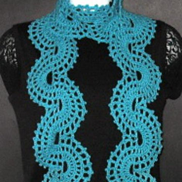 Exquisite Aqua Wheelie Lace Scarf