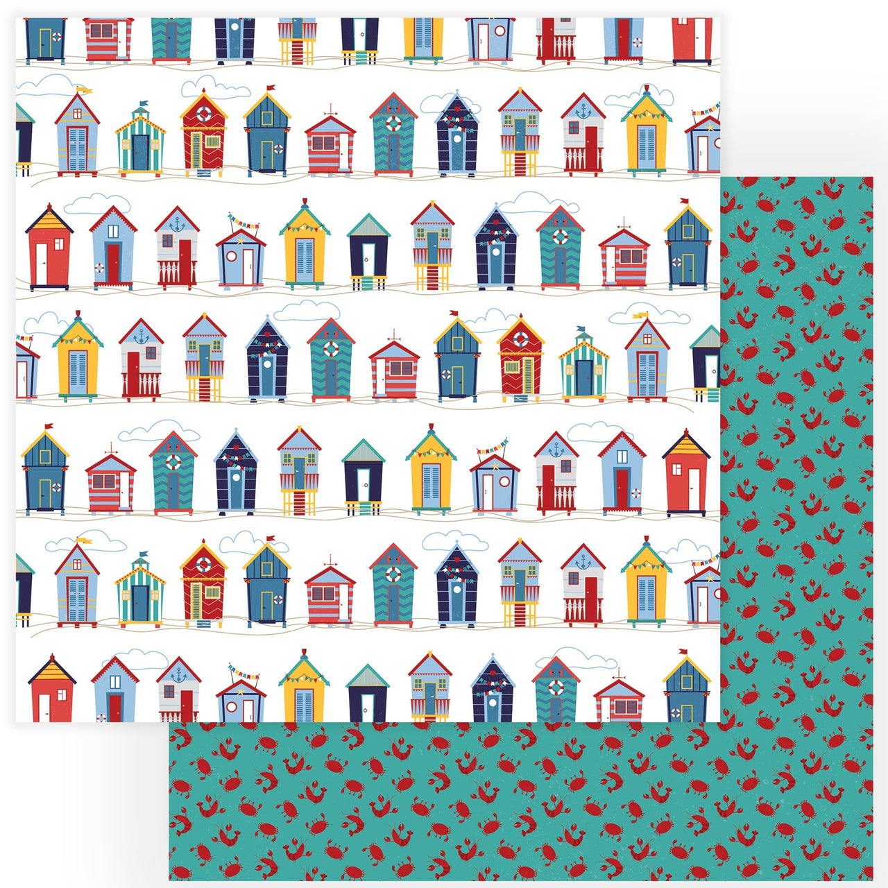 Photoplay Paper Monterey Bay Double-Sided Cardstock 12"X12" 25/Pkg - Beach Huts