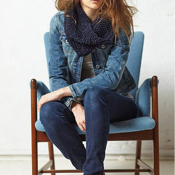 Navy Moss Cowl