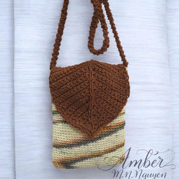 Leafy Cross-body Phone Bag Crochet Pattern - Digital Download