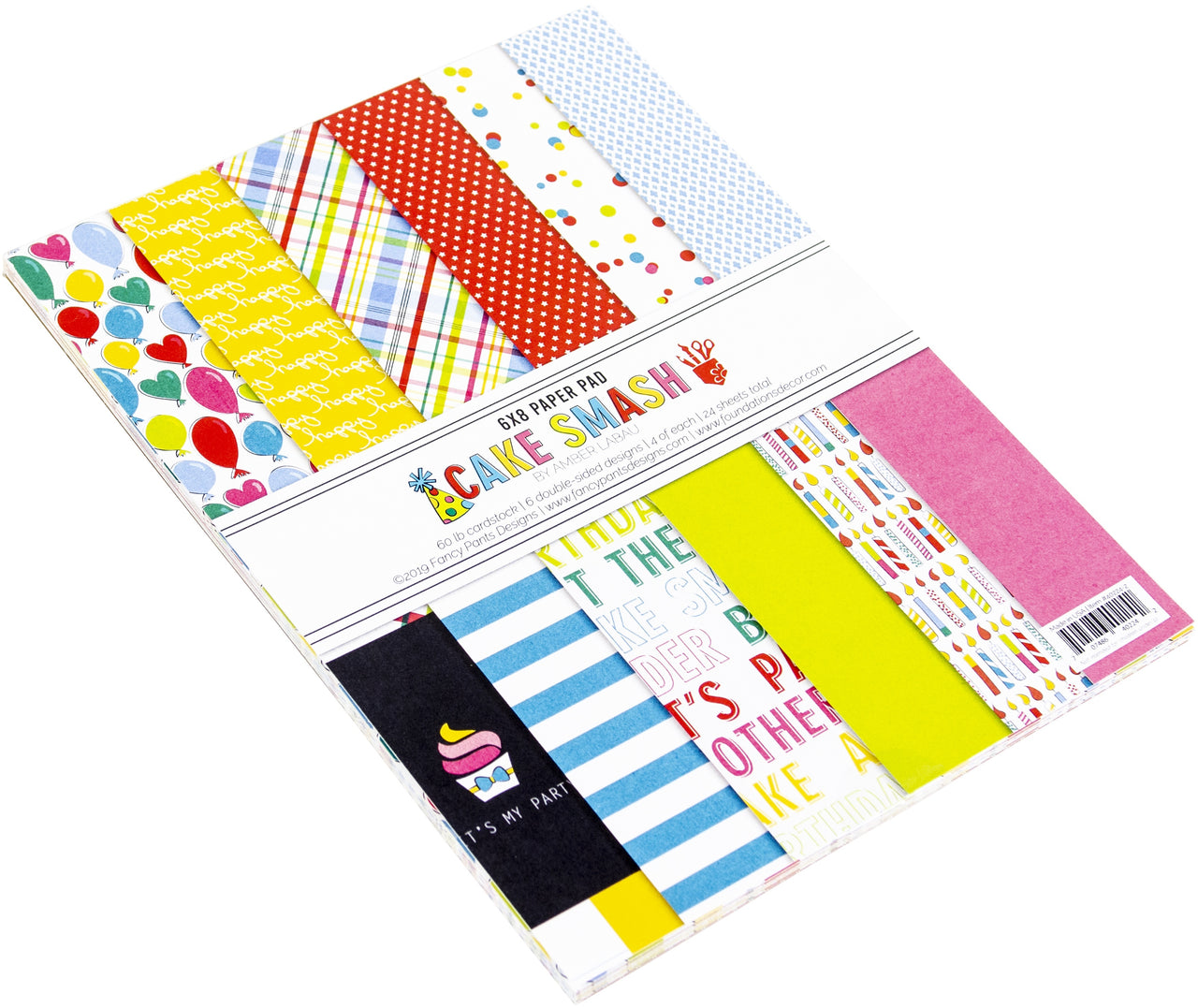 Foundations Decor Fancy Pants Designs Double-Sided Paper Pad 6"X8" 24/Pkg - Cake Smash, 6 Designs/4 Each