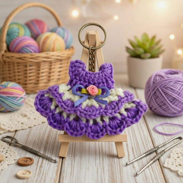 Mini Dress Keychain Crochet Pattern PDF + Video Tutorial (Beginner Friendly)