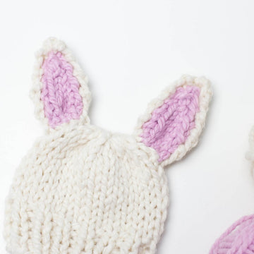 Two Tone Bunny Ears Hat Toque Winter Chunky Baby Children
