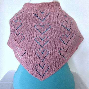 Alpaca Lace Hearts Triangle Scarf