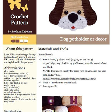 161 Dog Decor or Potholder