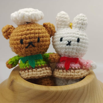 Mini Miffy Bunny & Boris Bear Keychain Crochet Pattern Bundle| Amigurumi Animal Set| Beginner Friendly PDF