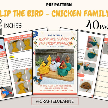 Flip the Bird Crochet Pattern Bundle 3 in 1: Chicken Family Funny Amigurumi PDF