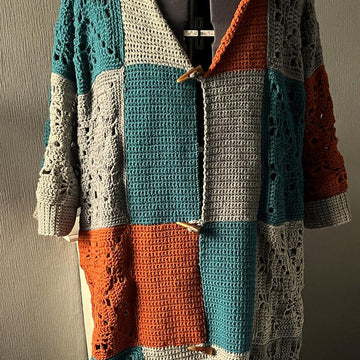 Squares Hooded Robe