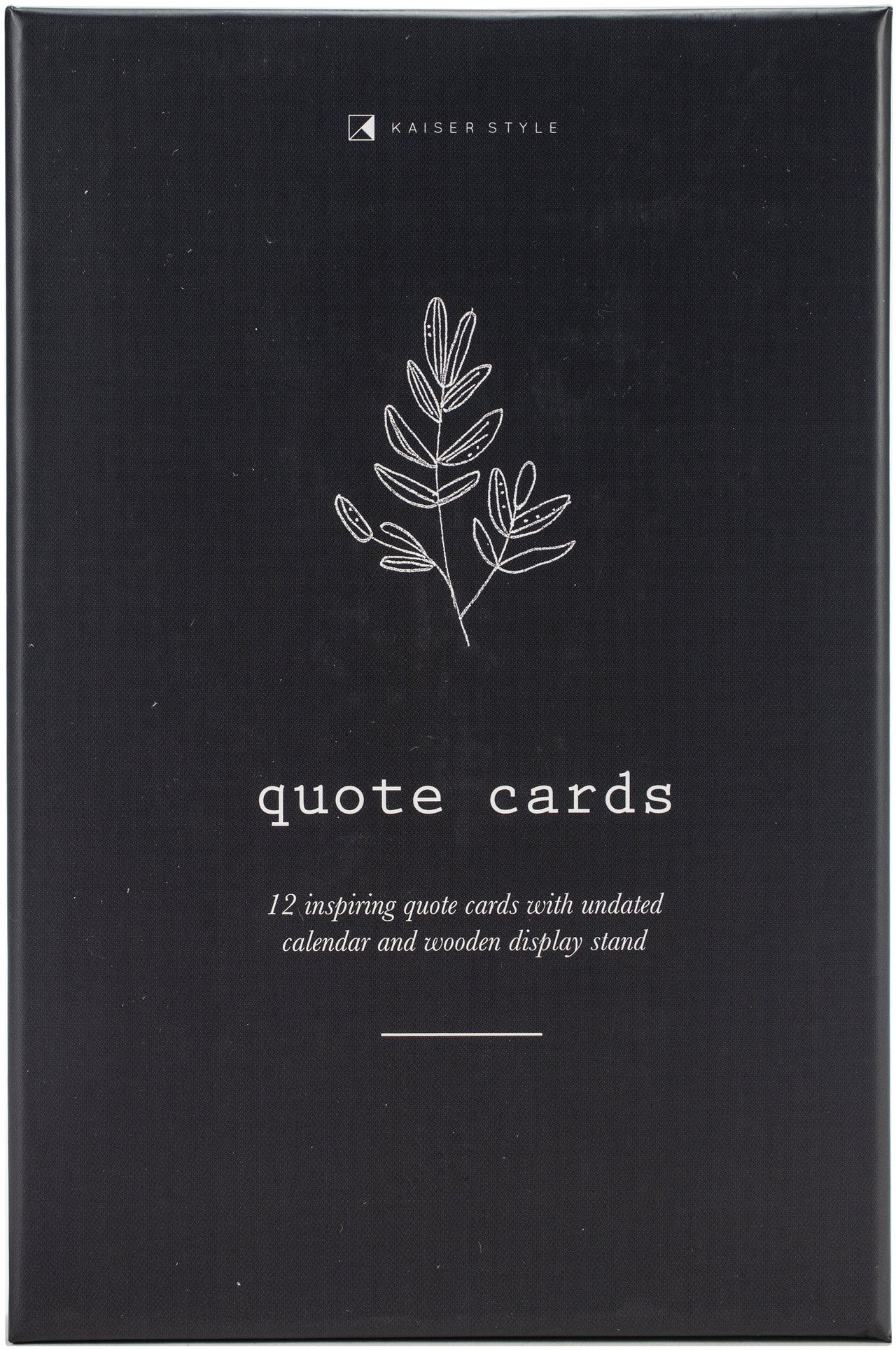 Kaisercraft Kaiser Style Quote Card Set 4"X6" 12/Pkg - Shadow W/Wooden Display Block