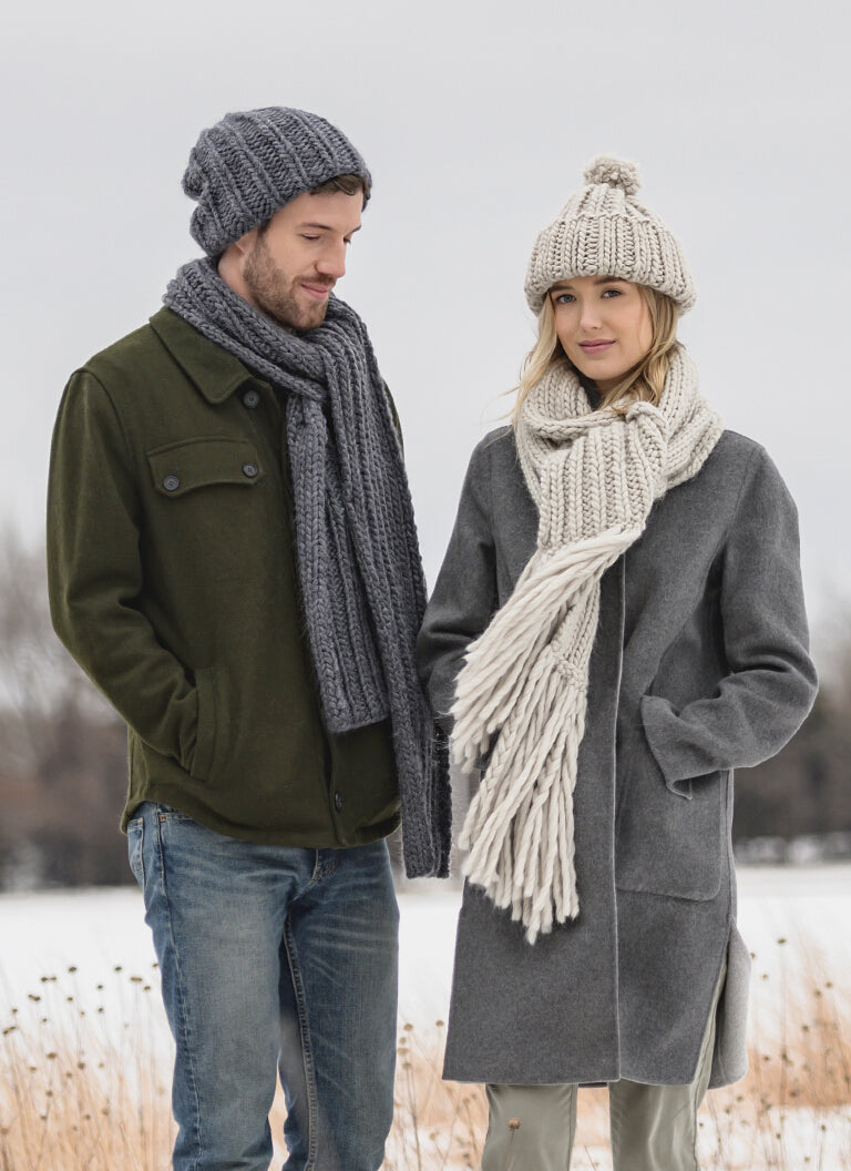 Hibbing Hat & Scarf in Blue Sky Fibers Bulky - 202034 - Downloadable PDF