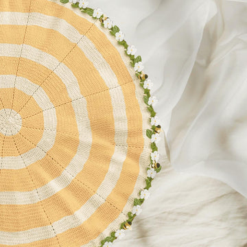 Bee Hive Flower Bouquet Crochet Blanket