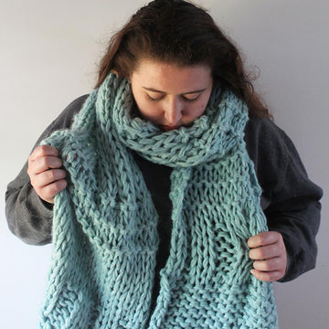 Knitted Ice Blue Scarf