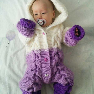 Knit Cable Baby Romper
