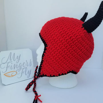 Devil Horned Earflap Hat