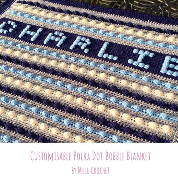 Customisable Polka Dot Bobble Blanket US terminology by Melu Crochet