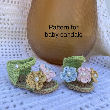 Crochet baby sandals pattern