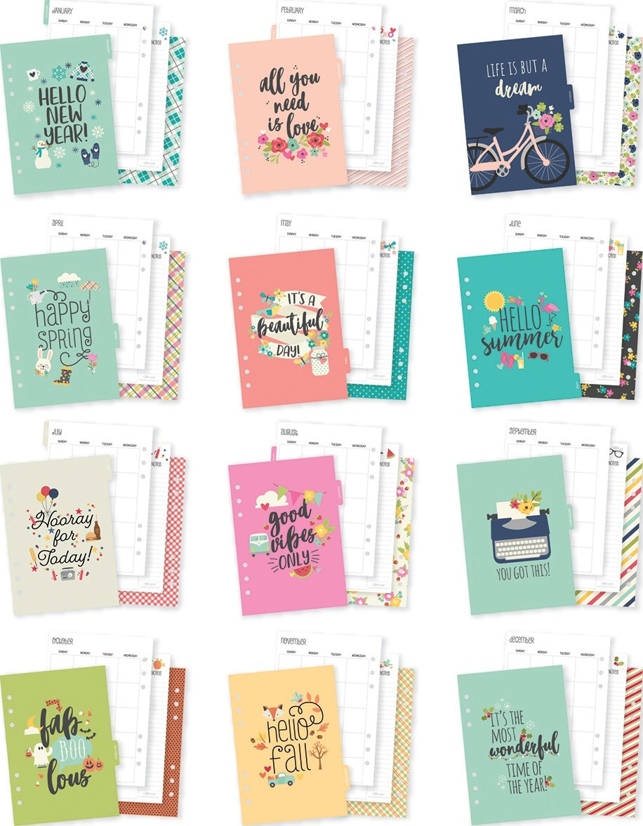 Carpe Diem Seasons Double-Sided A5 Planner Inserts - Monthly, Undated
