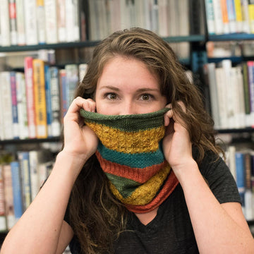 Knitting at the Library Cowl