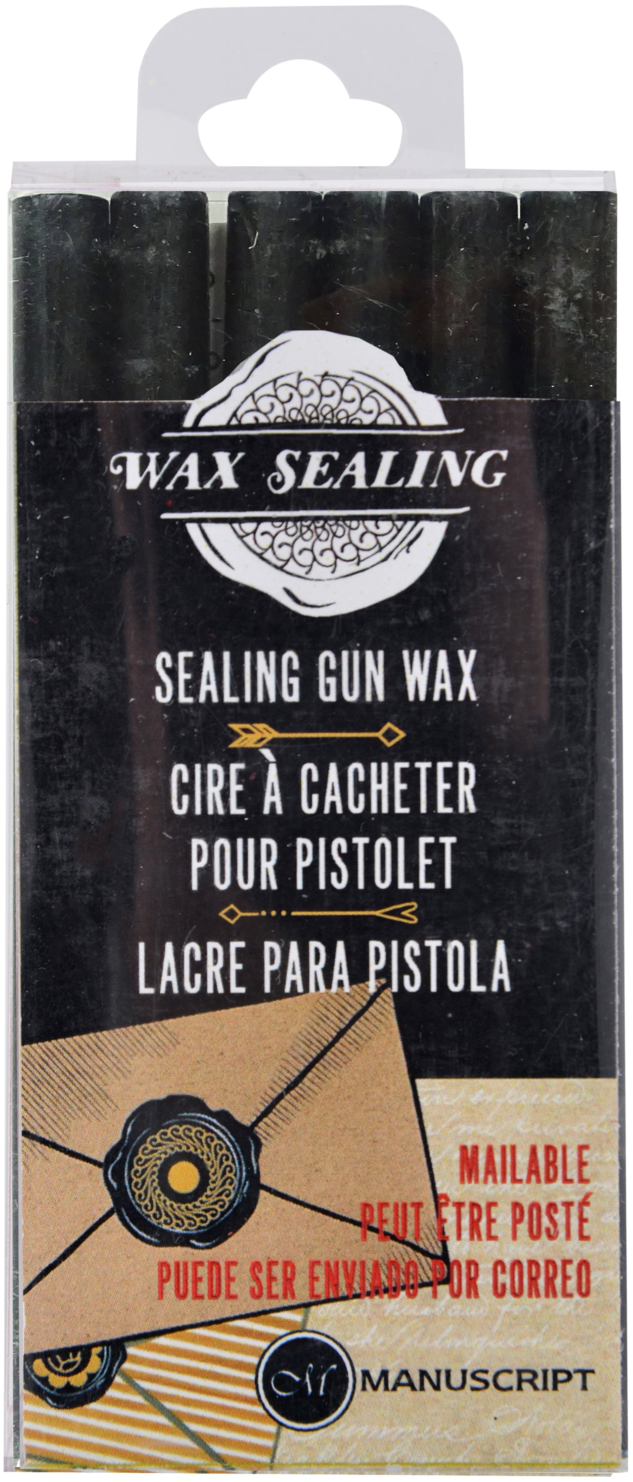 Manuscript Pen Manuscript Sealing Gun Wax Sticks 6/Pkg - Black