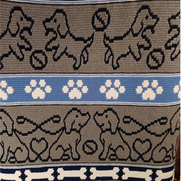 Whimsical Doggy Blanket Overlay Mosaic Crochet Pattern