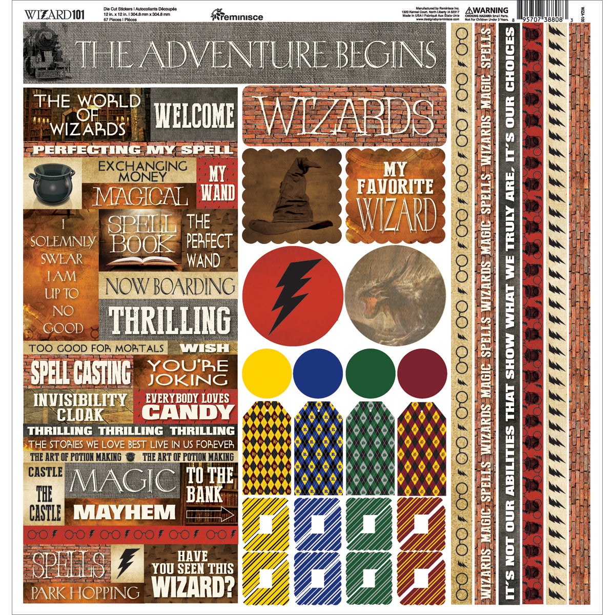 Reminisce Wizard Cardstock Stickers 12"X12" - 525948