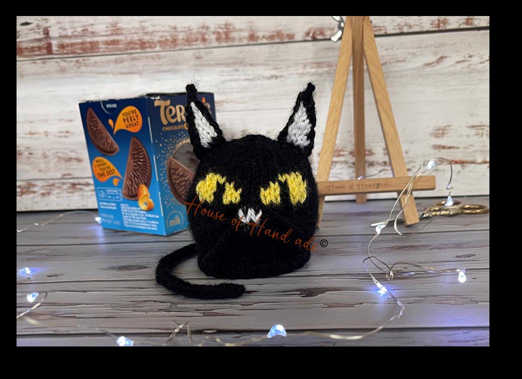 Black Cat Chocolate Orange Cover Knitting Pattern