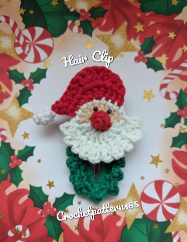 Santa Christmas Hair Clip English-US