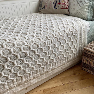 Cabled Trellis Blanket