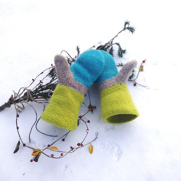 Felted North Star Mittens