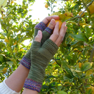 Koigu Linen Stitch Fingerless Gloves