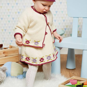 Baby Flora Christmas Dress, Cardigan and Beanie Age 0 -2yrs