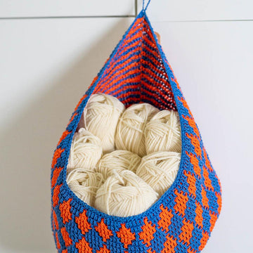 Hanging Mosaic Crochet Basket